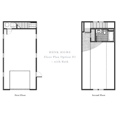 Bunk House Floor Plan #2 - With Bath