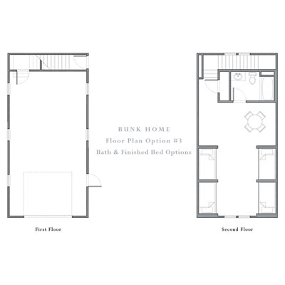 Bunk House Floor Plan #3 - Bath - Finished Bed Options